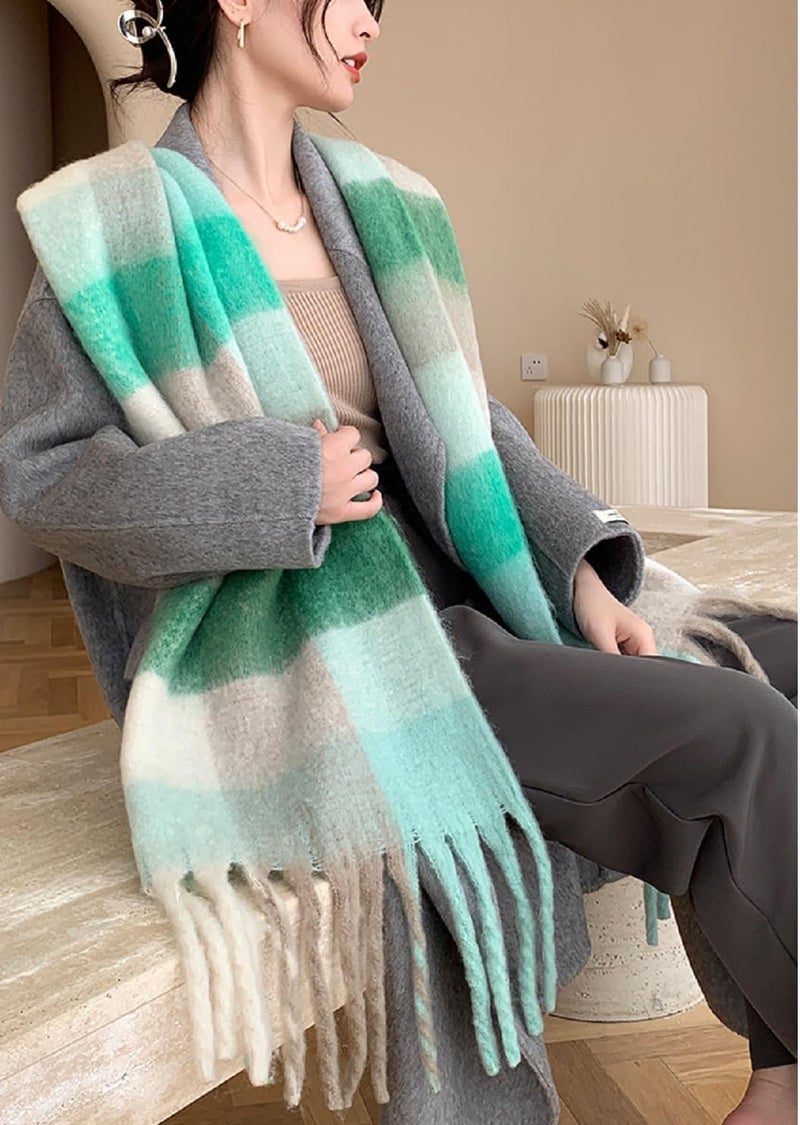 Wander Agio Winter Women Warm Scarf Long Shawl Large Scarves Cold Weather Thick Blanket Scarfs Colorful Plaid - Image 4
